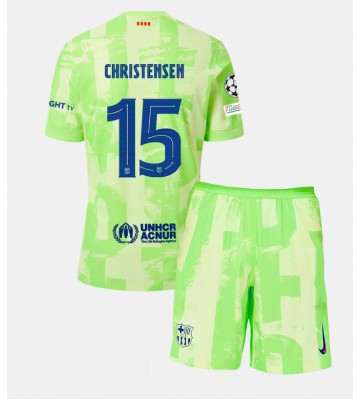 Barcelona Andreas Christensen #15 Tercera Equipación Niños 2024-25 Manga Corta (+ Pantalones cortos)